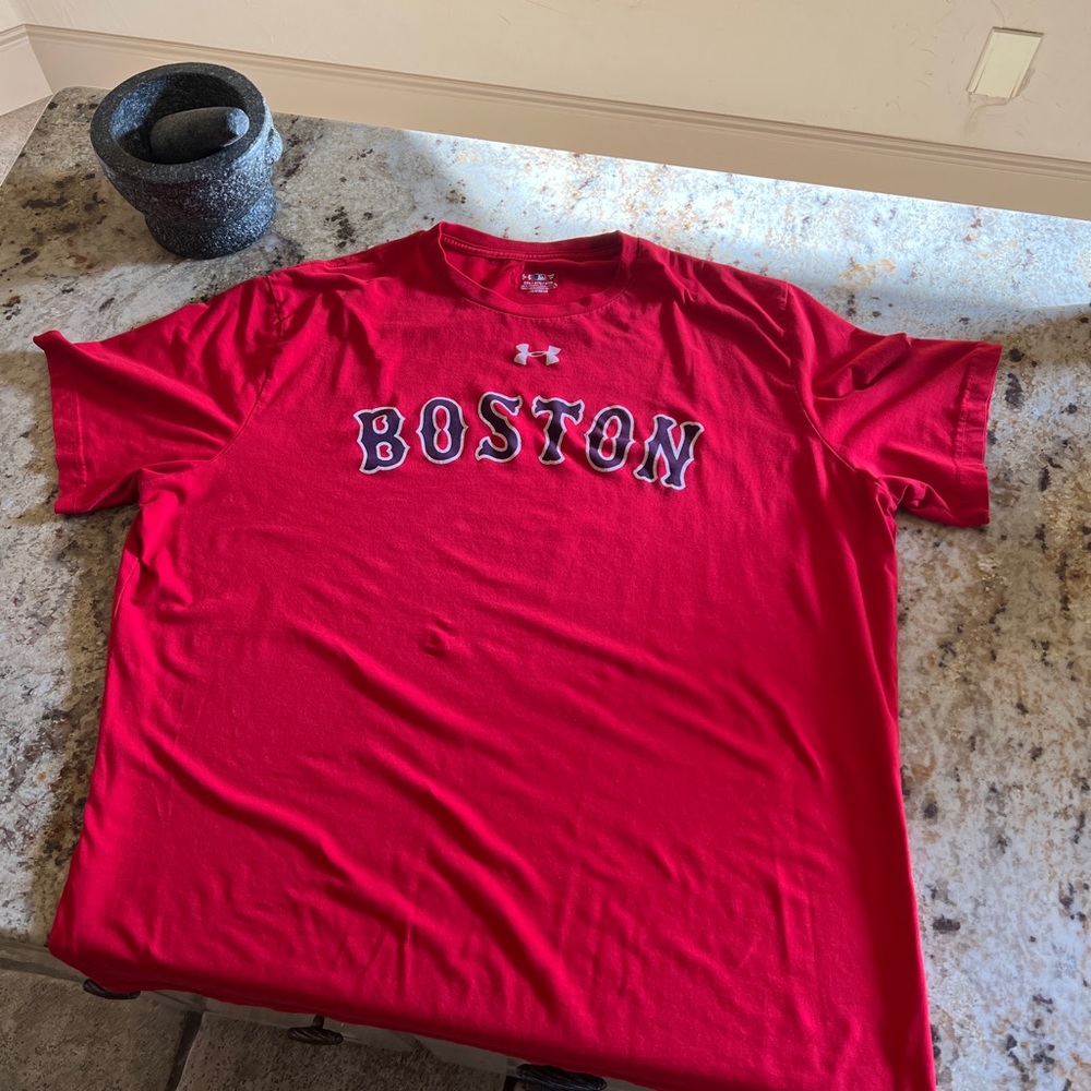 Under Armour Red "Boston" Short Sleeve Performance Tee
